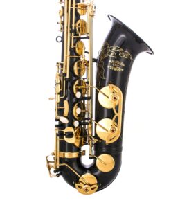 Glory Black/Gold B Flat Tenor Saxophone with Case,10pc Reeds,Mouth Piece,Screw Driver,Nipper. A pair of gloves, Soft Cleaning Cloth 21 81RFodvfQWL