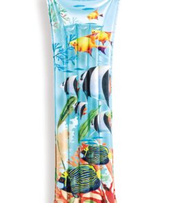 Alternative view of INTEX Inflatable Floating Fashion Mat: Durable Vinyl – 2 Air Chambers – 220lb Weight Capacity – Style May Vary – One Mat