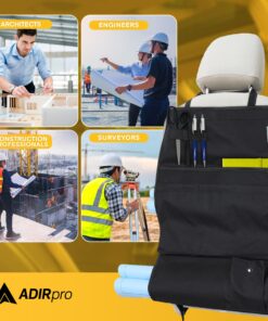 Adir Corp. Blueprints Car Holder - Plans Holder for Trucks and Cars with Multiple Slots and Front Zippered Pocket - Blueprint Holder for Truck, Map Holder for Car 16 81RGyxYB3L