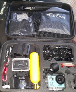 TEKCAM Large Carrying Case Action Camera Storage Bag Compatible with Gopro Hero 12 11 10 9 8 7 6 5/AKASO EK7000 Brave 4 V50X Brave 7LE/Dragon Touch/APEXCAM/Vemont 4K Action Camera Travel Carry Case Case-Large 23 81RH8U9iXCL