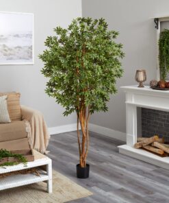 Nearly Natural 5297 Japanese Maple Silk Tree, 6-Feet, Green 8 81RHB87iVQL