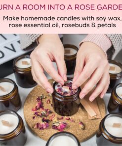 Dried Rose Petals and Rose Buds - Red - 1 Pound Edible Flowers - Use in Tea, Baking, Making Rose Water, Crafting, Wedding Confetti - Included Sample Bottle of Rose Absolute Essential Oil - by bMAKER 31 81RHgx93IWL