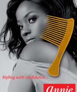 Annie- Salon Style Jumbo Rake Comb - (3") Wide Teeth - For Styling Detangeling and Cutting Hair - Bone Color 12 81RIFOglQFL