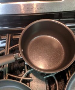 T-fal Ultimate Hard Anodized Nonstick Cookware Set 17 Piece Oven Safe 400F, Lid Safe 350F Pots and Pans, Dishwasher Safe Black 17-Piece 44 81RIvyFAruL