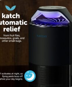Katchy Automatic Indoor Insect Trap - Self-Activating Killer for Mosquitos, Gnats, Moths, Fruit Flies - Non-Zapper Traps for Inside Your Home - Catch Insects with Suction, Bug Light & Sticky Glue Black 21 81RJk3wspKL 1