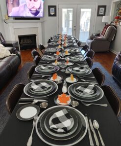 Surmente Tablecloth 90 x 132-Inch Rectangular Polyester Table Cloth for Weddings, Banquets, or Restaurants (Black) ……… 90x132 in, 1 Pack Black 35 81RJovODm9L