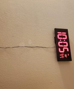 AcuRite Large Digital LED Oversized Wall Clock with Date, Temperature and Fold-Out Stand, 18-Inch, Red 28 81RNO NcvyL