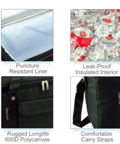 Picnic at Ascot 42 Can Capacity Semi Rigid Collapsible Leakproof Cooler- Designed & Quality Approved in the USA Pack of 1 Black 10 81RPDIkOi0L