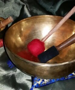 10" Large Master Healing Hand hammered Tibetan Singing Bowl ~ Great for Meditation, Yoga, Sound Bath, Mindfulness, Relaxation ~ Cushion, Wooden Mallet & Drumstick Included 22 81RPfkO9hHL