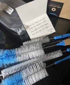 Turbo Microfiber Bottle Brush Cleaner Pack - Set of 5 Bottle Brushes for Cleaning Baby Bottles, Water Bottles, Tumblers, Wine Decanters, Flask, Bong, Vase Cleaner - One Straw Cleaner Brush 36 81RPwg1Kl9L