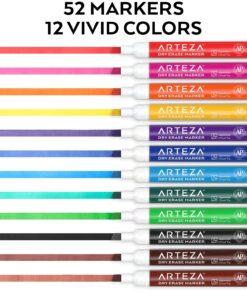 Alternative view of ARTEZA Dry Erase Markers, Bulk Pack of 52, Chisel Tip, 12 Assorted Colors with Low-Odor Ink, Whiteboard Pens, Office Supplies for Back to School, Office, Home, Classroom, Teachers Colored Set of 52 Pack 1