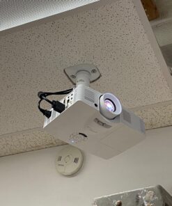Amer Mounts AMRDCP100KIT Universal Adjustable 2 x 2 feet Drop Ceiling Projector Mount, Suspended Drop-in Ceiling Projection Mounting Kit, White 29 81RTR39 F1L