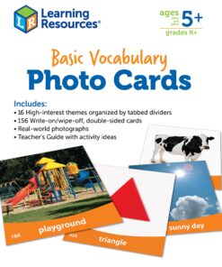 Learning Resources Basic Vocabulary Photo Cards, Vocabulary/Phonics Learning, Educational Games for Kids, 156 Cards, Ages 5+ 11 81RU392y1uL