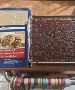 USA Pan Bakeware Nonstick Half Sheet Pan and Silicone Mat Set, 1 EA Half Sheet Pan and Baking Mat Set 29 81RUBW0u62L