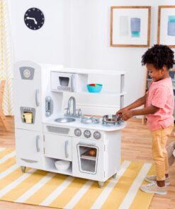 Alternative view of KidKraft Vintage Wooden Play Kitchen with Pretend Ice Maker and Play Phone, White