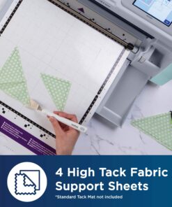 Brother ScanNCut High Tack Fabric Support Sheet CASTBL2, 4 pieces 12" x 12" High Adhesive Sheets for ScanNCut Mats, Use for Cutting Fabric Appliques, Quilting Pieces, Sewing Patterns and More 8 81RVOHyMYcL