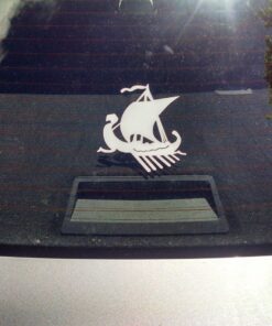 Viking Ship Decal Sticker Vinyl Car Truck Notebook Window | White | 5.5" 4 81RXZyphbwL