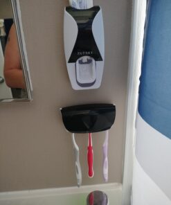 WAYCOM Dust-Proof Toothpaste Dispenser Toothpaste Squeezer Kit (Black) Black 26 81RYYsAoUFL