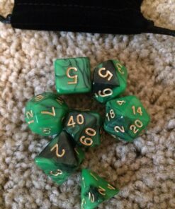 SmartDealsPro 5 x 7-Die Double-Colors Polyhedral Dice Sets with Pouches for D&D DND RPG MTG Dungeon and Dragons Table Board Roll Playing Games D4 D6 D8 D10 D% D12 D20 5-color Sets 108 81RZtICM L