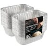DOBI Aluminum Mini Loaf Pans (50 Pack) - Disposable Aluminum Foil 1 lb Mini Loaf Baking Pans, Small Bread Tins - 6" X 3.5" X 2" 50 43 81RapKKHV0L