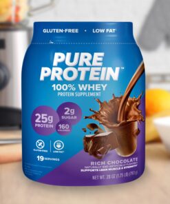 Pure Protein Powder, Whey, High Protein, Low Sugar, Gluten Free, Rich Chocolate, 1 lb (Packaging may vary) 1 Pound (Pack of 1) 21 81RbQsTd84L