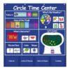 Auchq Circle Time Learning Center Pocket Chart, Heavy-Duty Kids Calendar for Classroom, Educational Pocket Chart Learning Calendar Weather Letter Counting Rhyme Color Shape (Blue) Blue