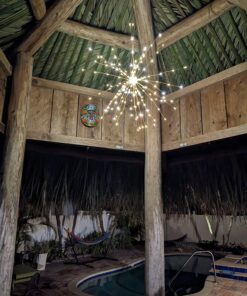 200LED Hanging Sphere Lights, Battery Operated Starburst Lights, 8 Modes Dimmable Remote Control, Waterproof Fairy Lights, Copper Wire Lights, Indoors Outdoors Christmas Decoration (Warm White) 1 Pack Warm White 29 81ReQE9A7dL