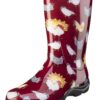 Sloggers Waterproof Garden Rain Boots for Women - Cute Mid-Calf Mud & Muck Boots with Premium Comfort Support Insole, (Chickens Barn Red), (Size 10) 4 81ReUxnJxaL 2