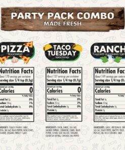 Party Combo Pack, Spice and Seasoning Gift Set, Pack of 3 - Pizza, Ranch, Taco Tuesday - Premium All Natural & Healthy Spice Blend - Low Sodium Chicken, Beef, Seafood, Salad, Vegetable, Tacos, Pizza Grilling Seasonings - BBQ & Steak Rub by Flavor God 10 81Rey1wvkQL
