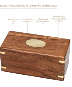 Bits and Pieces - Secret Enigma Puzzle Box - Camouflage Your Cash Money Holder - Brain Teaser - Wooden Secret Compartment Brain Game Enigma Secret Box 15 81RgWBMt11L