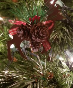 Metal Die Cut Moose & Deer Christmas Ornaments (set of 6) 13 81RgahENDL