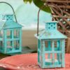Kate Aspen, Distressed Metal Vintage Decorative Mini Lantern, Centerpiece, Party Favor, 2.5 x 2.5 x 6.5, Blue Small 3 81Rgu4FYv7L