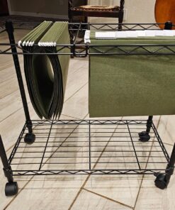 Oceanstar Portable 1-Tier Metal Rolling File Cart, Black,24 in 29 81RhTpLi0lL