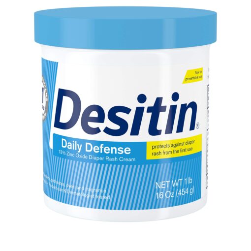 Desitin Daily Defense Baby Diaper Rash Cream with 13% Zinc Oxide, Barrier Cream to Treat, Relieve & Prevent Diaper Rash, Hypoallergenic, Dye-, Phthalate- & Paraben-Free, 16 oz 1 Pound (Pack of 1)