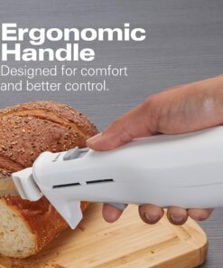 Hamilton Beach Electric Knife Set for Carving Meats, Poultry, Bread, Crafting Foam & More, Reciprocating Serrated Stainless Steel Blades, Ergonomic Design Storage Case + Fork Included, 5 Foot Cord Carve 'n Set Electric Knife 26 81Rkzfm9NOL