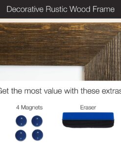 Alternative view of Excello Global Products Rustic Wooden Magnetic Dry Erase Whiteboard, 24"x36" Brown