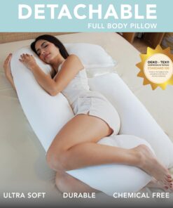 Alternative view of Pharmedoc Pregnancy Pillows, U-Shape Full Body Pillow – Air White Cover – Pregnancy Pillows for Sleeping – Body Pillows for Adults, Maternity Pillow and Pregnancy Must Haves