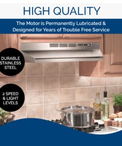 Broan-NuTone 413604 Non-Ducted Ductless Range Hood Insert with Light, Exhaust Fan for Under Cabinet, 36-Inch, Stainless Steel 17 81RmiC7Z5jL