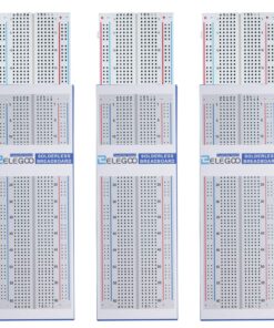ELEGOO 3pcs Breadboard 830 Point Solderless Prototype PCB Board Kit for Arduino Proto Shield Distribution Connecting Blocks 1)830*3 26 81Rmma1OuL
