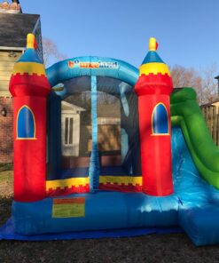 Bounceland Royal Palace Inflatable Bounce House, with Long Slide, Large Bouncing Area, Basketball Hoop and Sun Roof, 13 ft x 12 ft x 9 ft H, UL Strong Certified Blower, Castle Kids Party Theme With Blower 58 81RnLRgPD6L 1