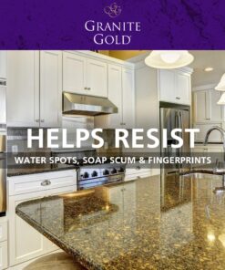 Granite Gold Polish Spray, Streak-Free Shine for Granite, Quartz, Marble, Travertine, Natural Stone Countertops, 24 Fl Oz (Pack of 1) 24 Fl Oz (Pack of 1) 25 81RnWGZuZuL