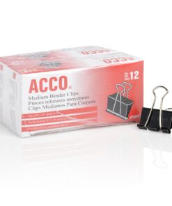 ACCO Binder Clips, Medium, Black, 12 per Box, 2 Boxes (72062) 12 81RoTBo74yL