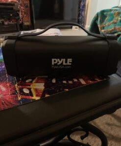 Pyle Wireless Portable Bluetooth Speaker- 100 Watt Power Rugged Compact Audio Sound Box Stereo System with Built-in Rechargeable Battery, 3.5mm AUX Input Jack,FM Radio,MP3 & USB Reader-PBMSQG5, Black 26 81Rp7r0wqXL