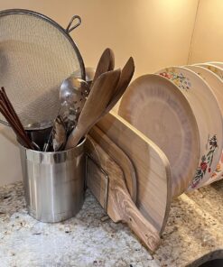 Spectrum Diversified Euro Kitchen Organizer for Plates, Cutting Boards, Bakeware Cooling Racks, Pots & Pans, Serving Trays, Reusable Containers, and Lids, Satin Nickel 13.5" x 4.5" x 4.25" 43 81Rp9G658bL