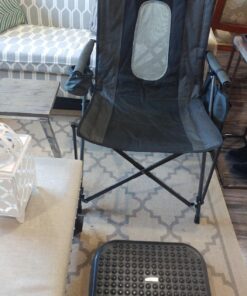 PORTAL Oversized Folding High Back Lawn Chairs Portable for Adults Outside Hard Armrest Cup Holder Carrying Strap for Camp Soccer Sports, Supports 300LBS, Black Mesh back 18 81RploEuKLL