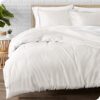 Bare Home Flannel Duvet Cover - Full/Queen - 100% Cotton, Velvety Soft Heavyweight Premium Flannel, Double Brushed - Includes Sham Pillow Covers (Full/Queen, White) 01 - White 32 81Rq 8HfxEL