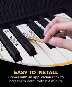 QMG Piano Stickers for 49/61/ 76/88 Key Keyboards – Transparent and Removable; Made in USA Sticker 23 81Rqt82StL