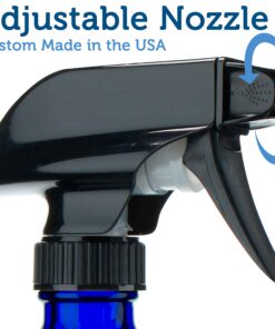 Empty Blue Glass Spray Bottles (2 Pack) - BPA Free - Large 16 oz Refillable Bottle for Plants, Pets, Essential Oils, Cleaning Products - Black Trigger Sprayer w/Mist and Stream Settings 18 81RrVtJgiYL