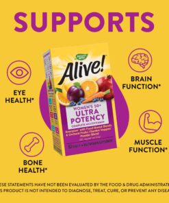 Nature's Way Alive! Women’s 50+ Ultra Potency Complete Multivitamin, High Potency Formula, Supports Multiple Body Systems, Supports Cellular Energy, Gluten-Free, 60 Tablets 60 Count (Pack of 1) 21 81Rs gAuHLL