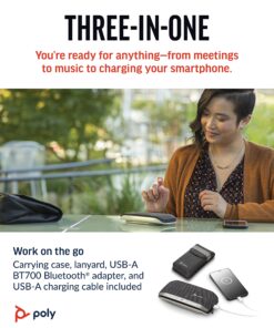 Poly Sync 20+ Personal Portable Bluetooth Smart Speakerphone (Plantronics) - USB-A UC Bluetooth Adapter - Connect Wirelessly to PC/Mac/Cell Phone - Works w/Teams, Zoom, & More - Amazon Exclusive 2021 Version (USB-A Only) Standard 28 81RtszHifmL
